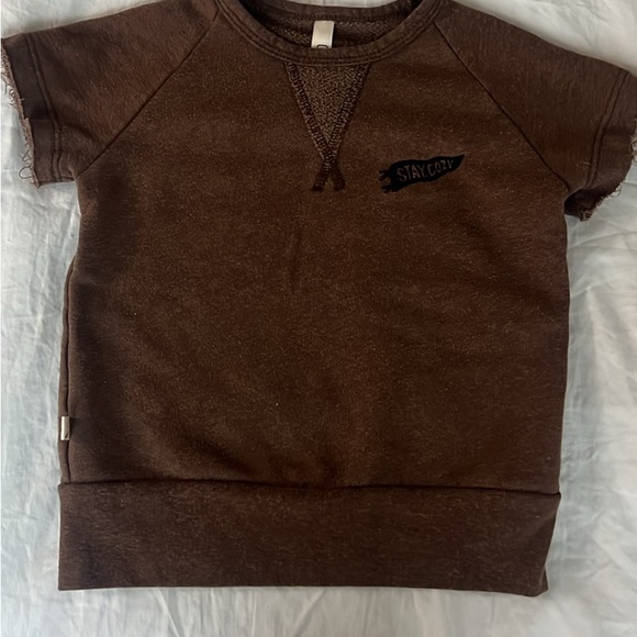 2T VGUC childhood clothing mocha sweater short sleeve Stay Cozy - Picture 1 of 3